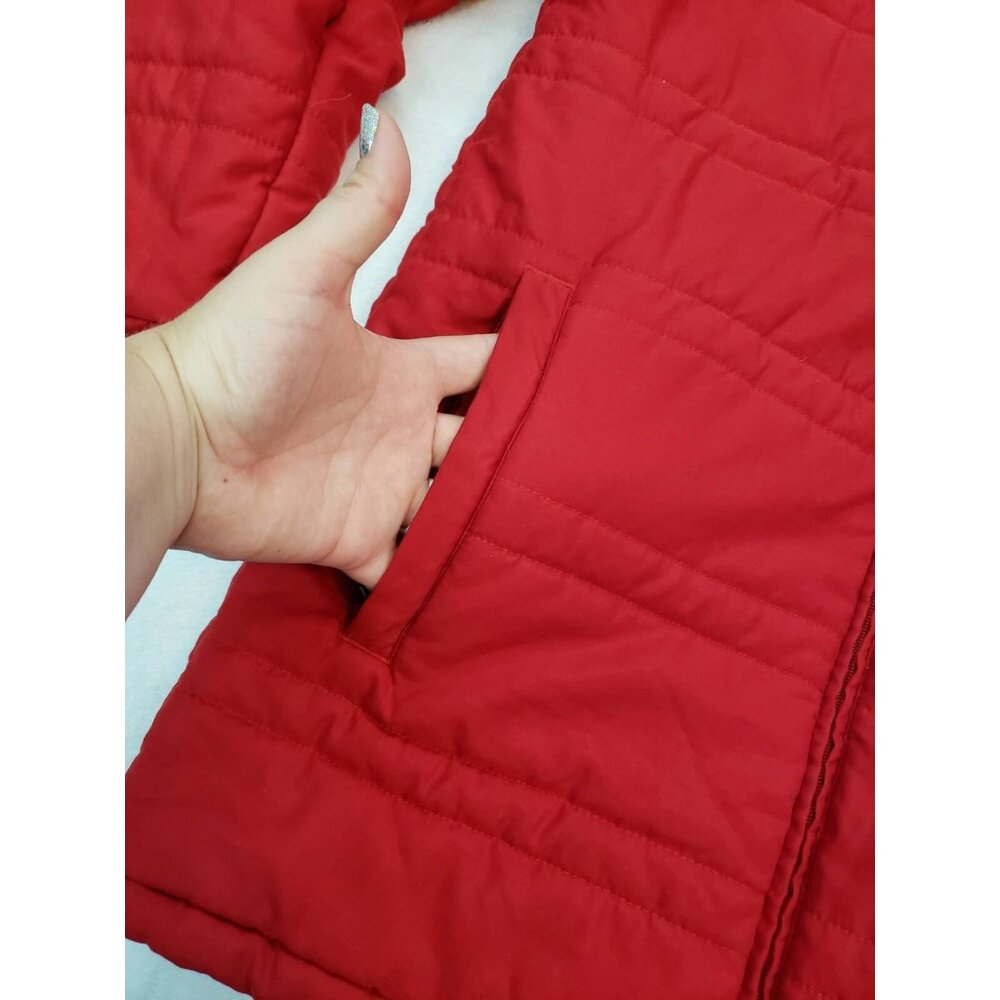 Adidas Women's XS Hooded Hiking Insulated Jacket Red Wisconsin Badger Nylon - Picture 7 of 12